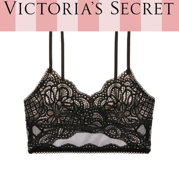 Victoria's Secret Lace Bra Bralette Longline Lace - Picture 1 of 3